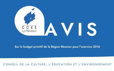 Avis du CCEE sur le budget primitif de la Région Réunion pour l’exercice 2016
