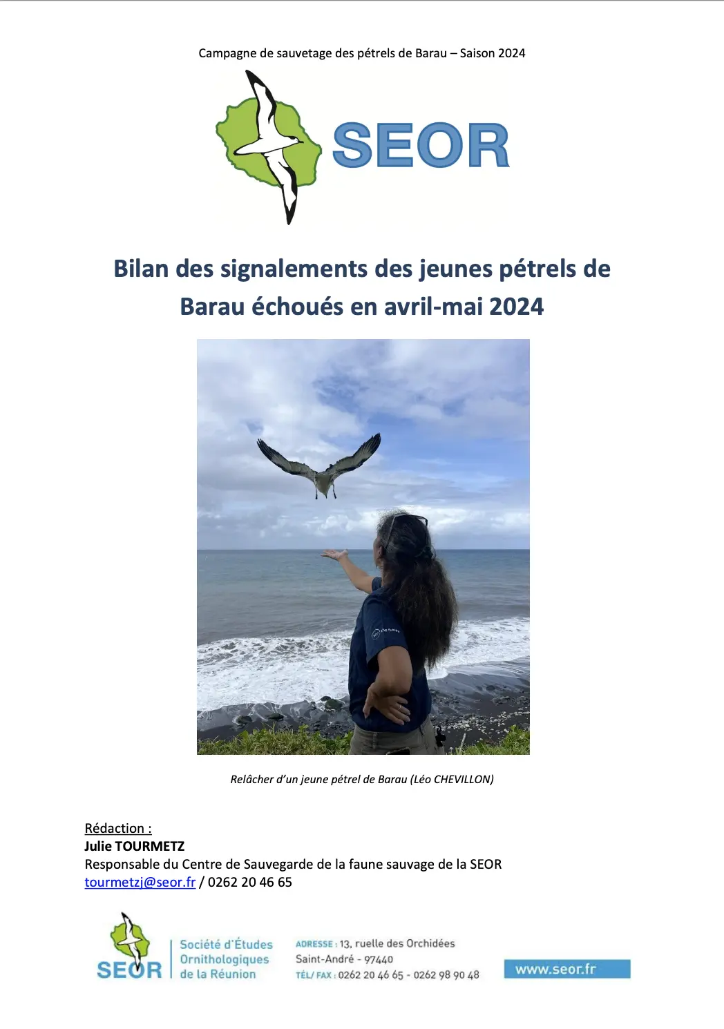 SEOR – Bilan de la campagne de sauvetage des jeunes pétrels de Barau