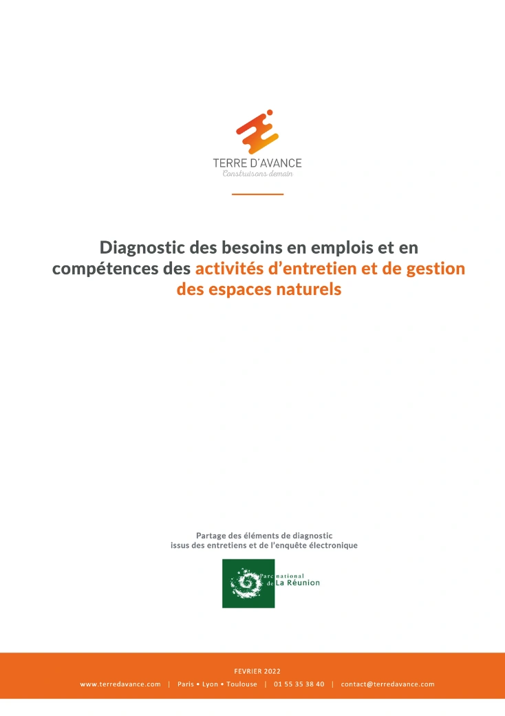 Diagnostic des besoins en emplois et compétences dans la gestion des espaces naturels 2022