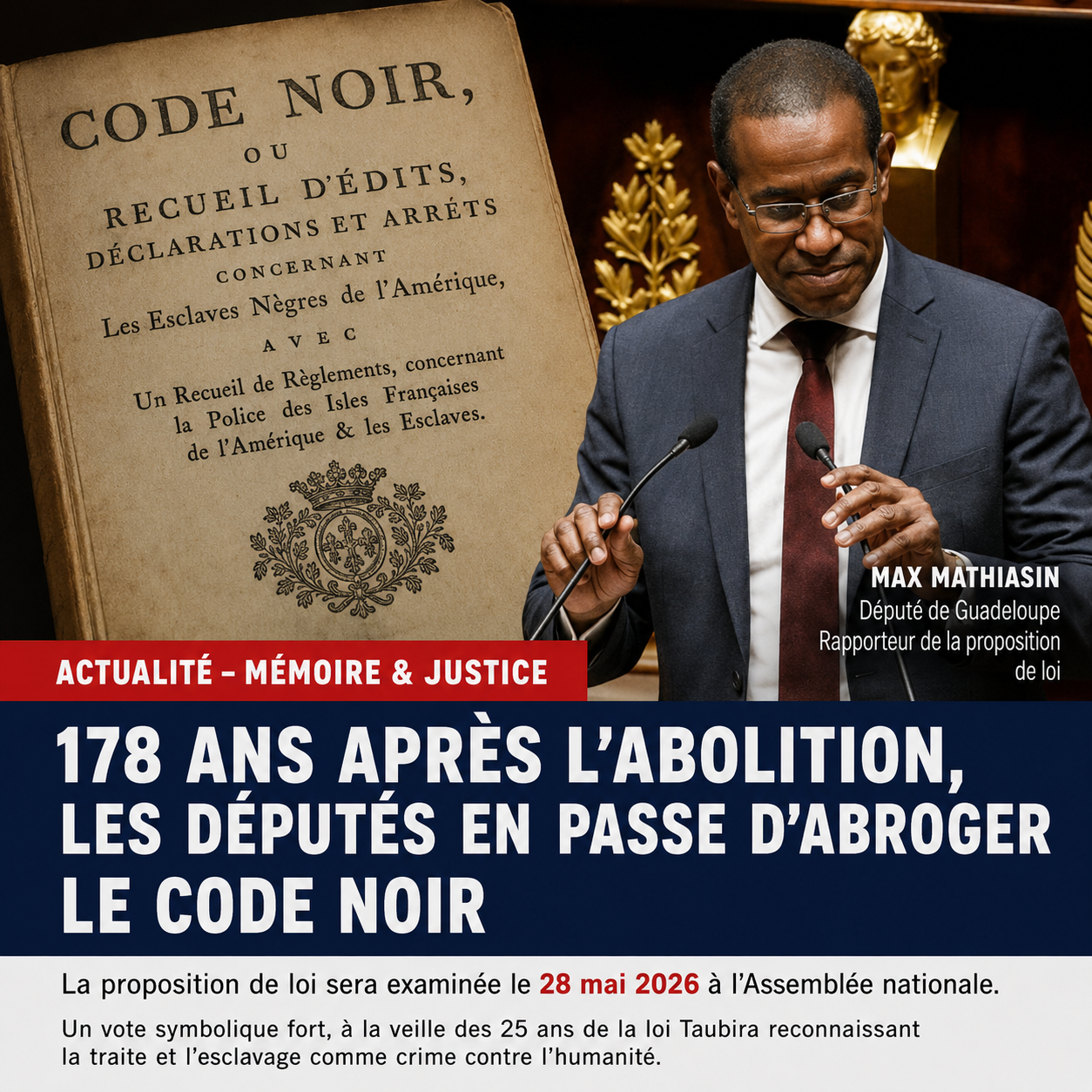 Code noir : les députés examinent son abrogation